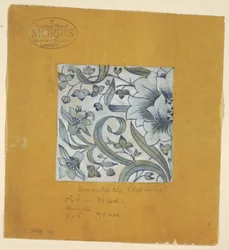 Zeichnung, Design nach William Morris, eine Fliese, nach 1917